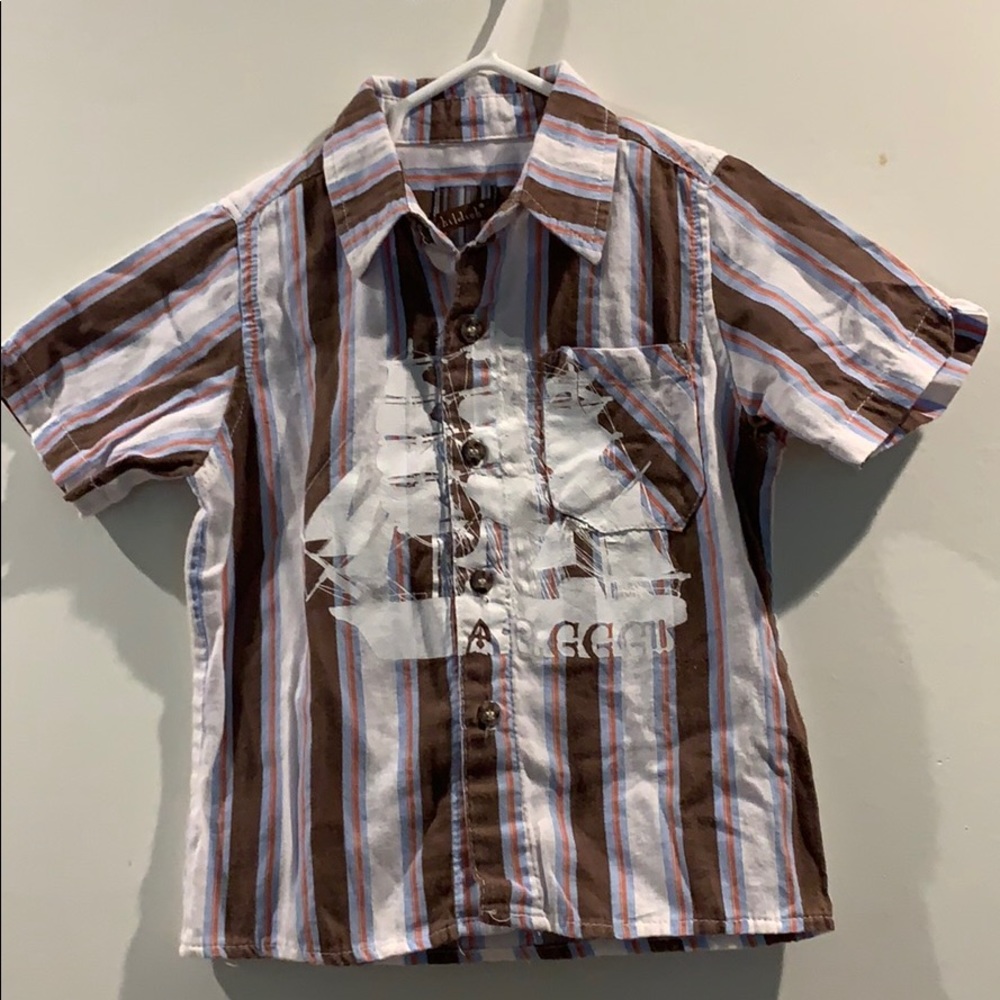 Boys Pirate Ship Button Down